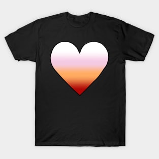 Cute Pink Orange Gradient Heart Sticker T-Shirt